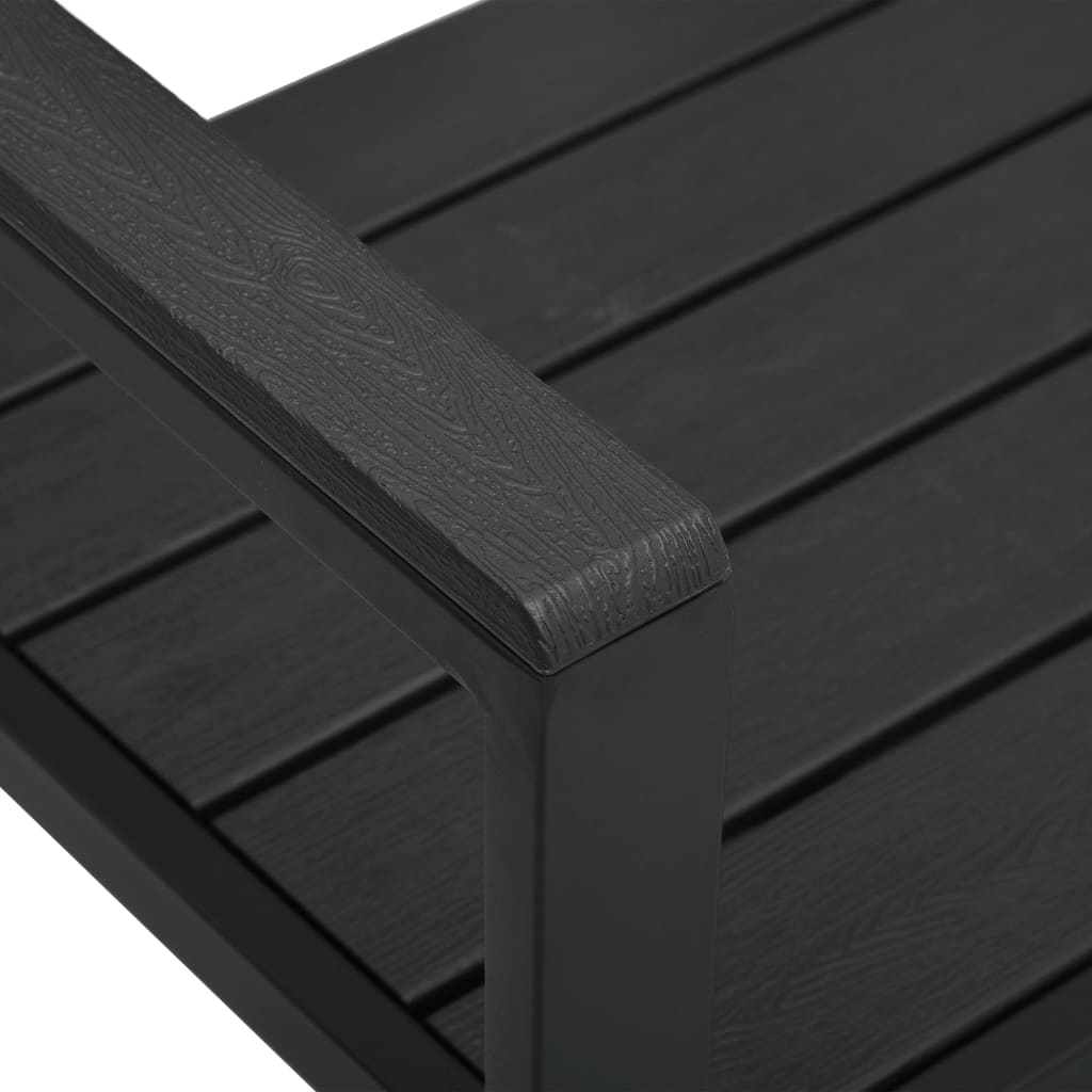Παγκάκι Κήπου Μαύρο με Όψη Ξύλου 120 εκ. από HDPE 5