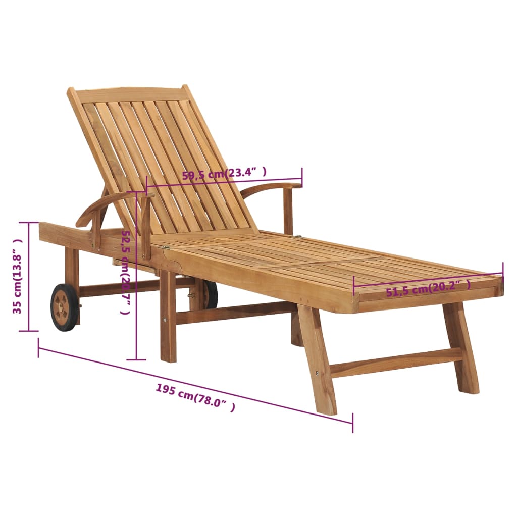 Ξαπλώστρα από Μασίφ Ξύλο Teak 11