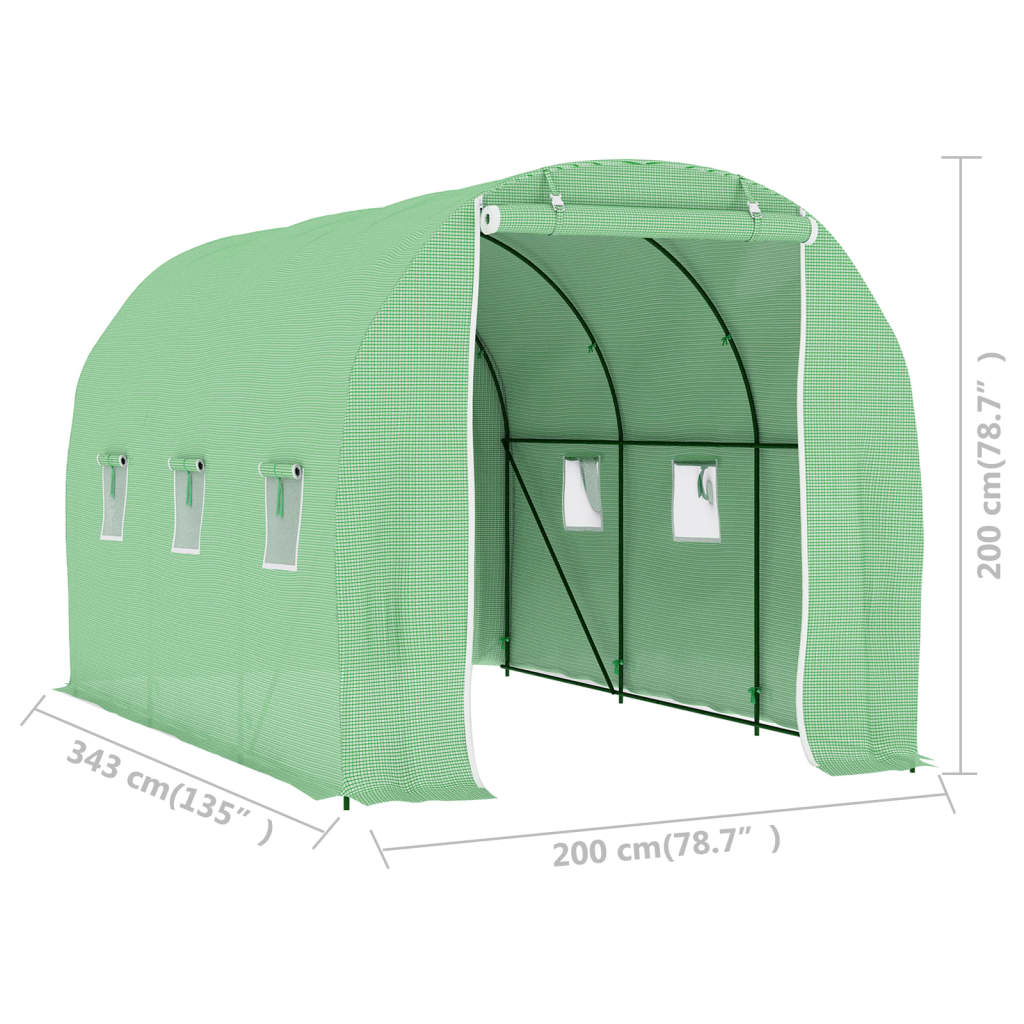 Θερμοκήπιο 6,86 μ² 3,43 x 2 x 2 μ. 11