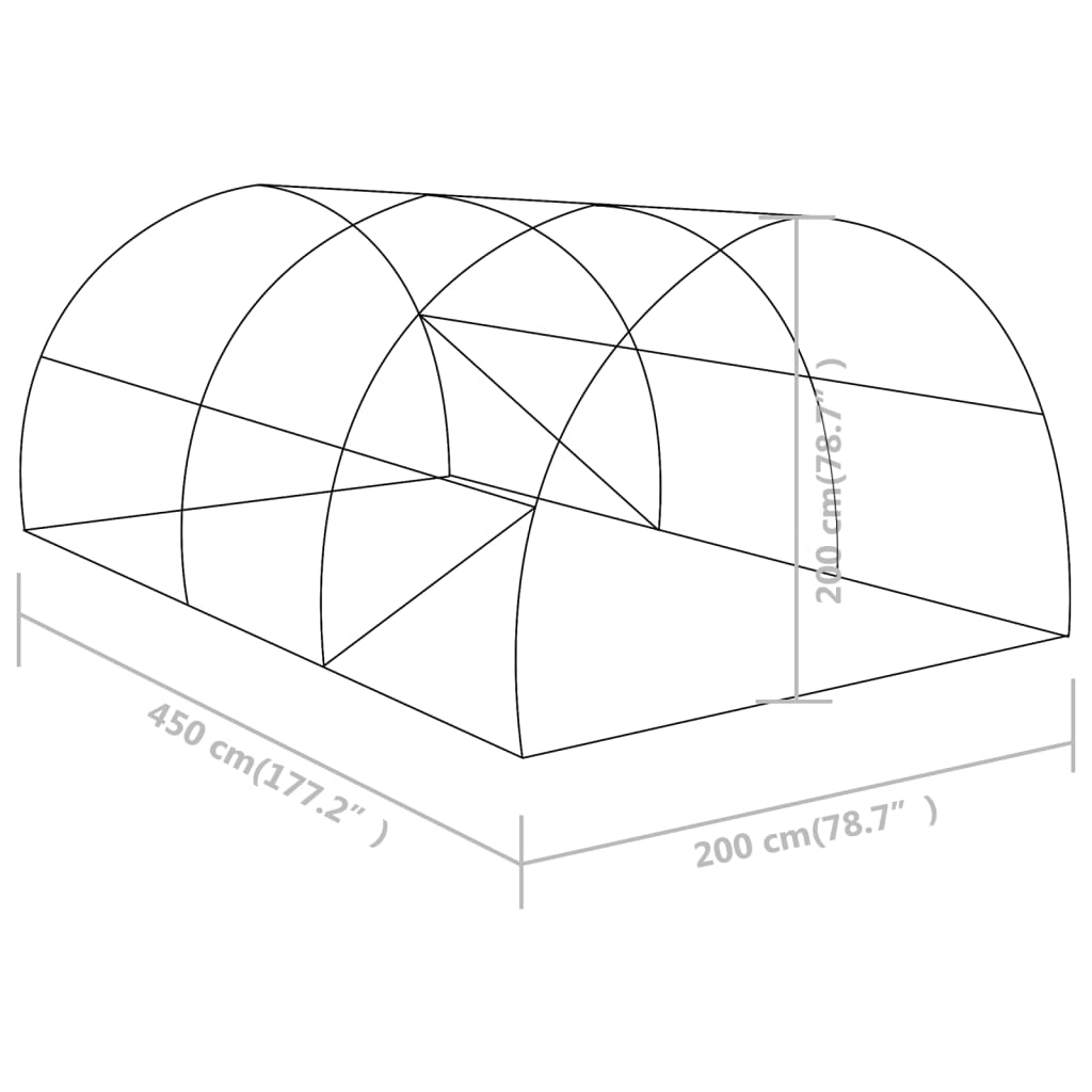 Θερμοκήπιο 9 μ² 4,5 x 2 x 2 μ. 12