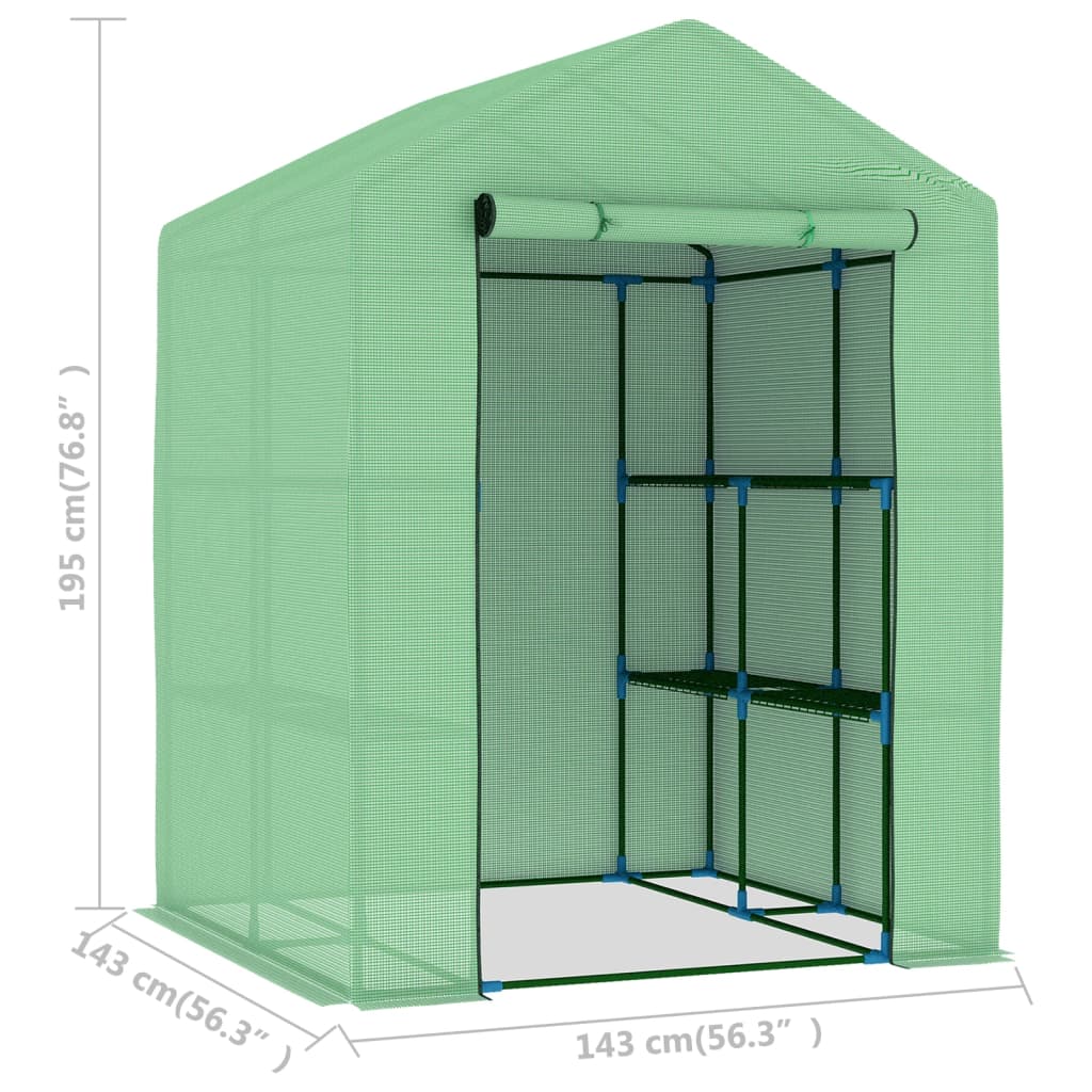 Θερμοκήπιο με Ράφια 143 x 143 x 195 εκ. από Ατσάλι 10