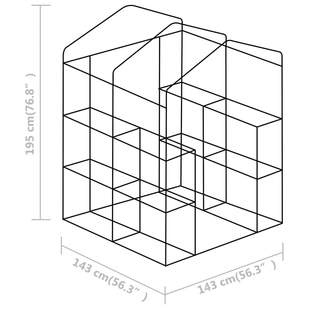 Θερμοκήπιο με Ράφια 143 x 143 x 195 εκ. από Ατσάλι 11