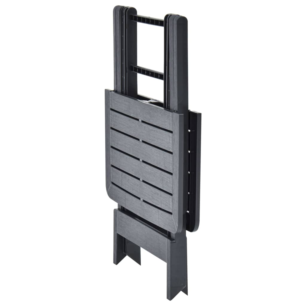 Τραπέζι Κήπου Πτυσσόμενο Ανθρακί 79 x 72 x 70 εκ. Πλαστικό 4