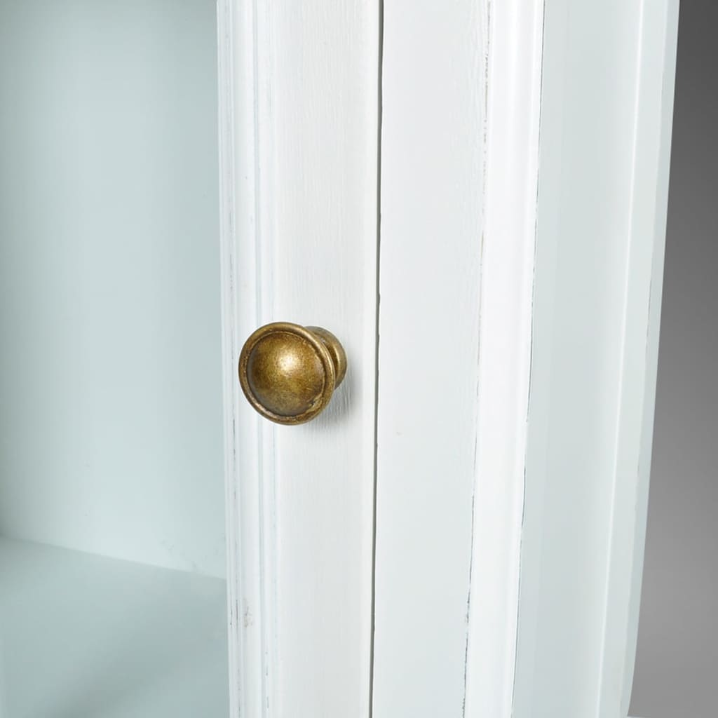 Βιβλιοθήκη Βιτρίνα Κομψή με 3 Ράφια Λευκή Ξύλινη 5