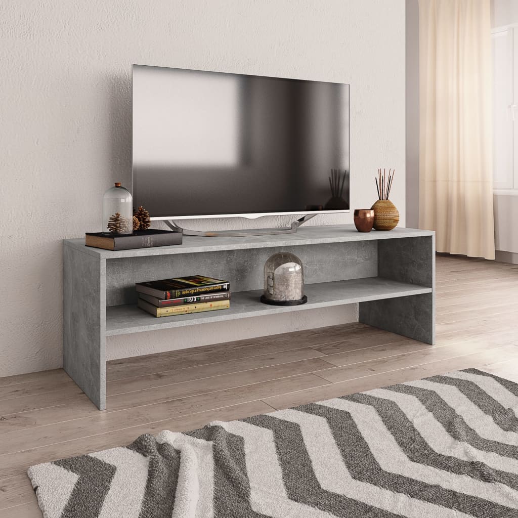 Έπιπλο Τηλεόρασης Γκρι Σκυροδέματος 120x40x40 εκ. Επεξ. Ξύλο 1