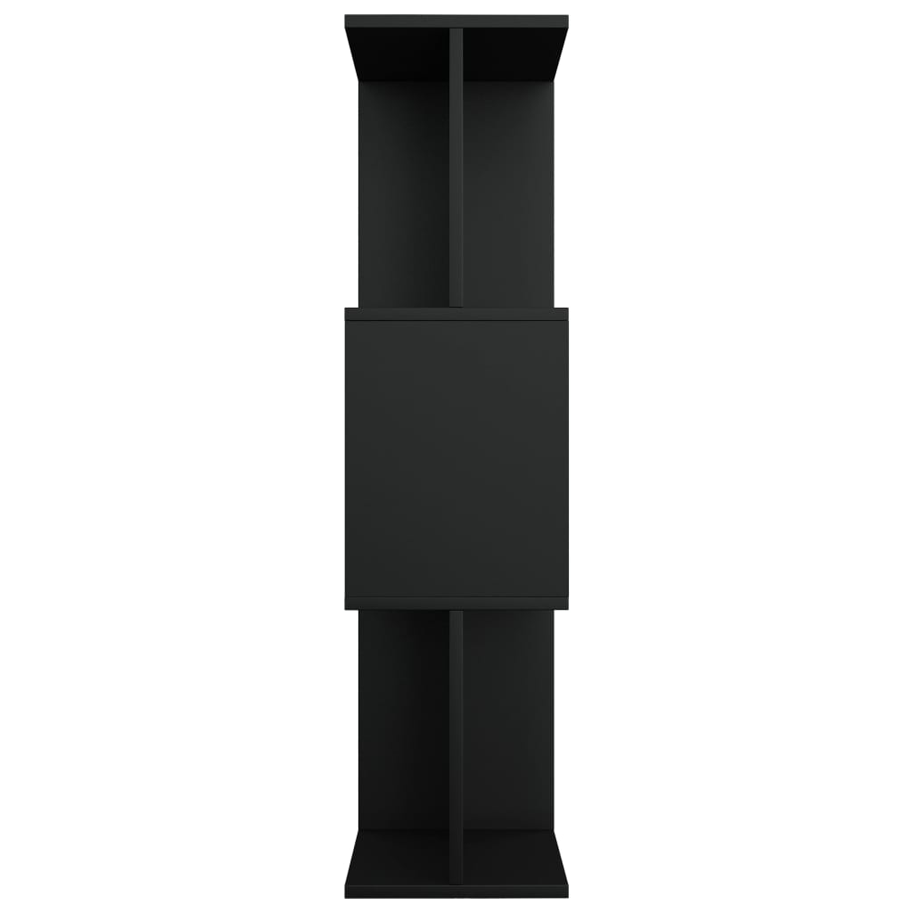 Βιβλιοθήκη/Διαχωριστικό Χώρου Μαύρο 80x24x96 εκ. Επεξ. Ξύλο 7