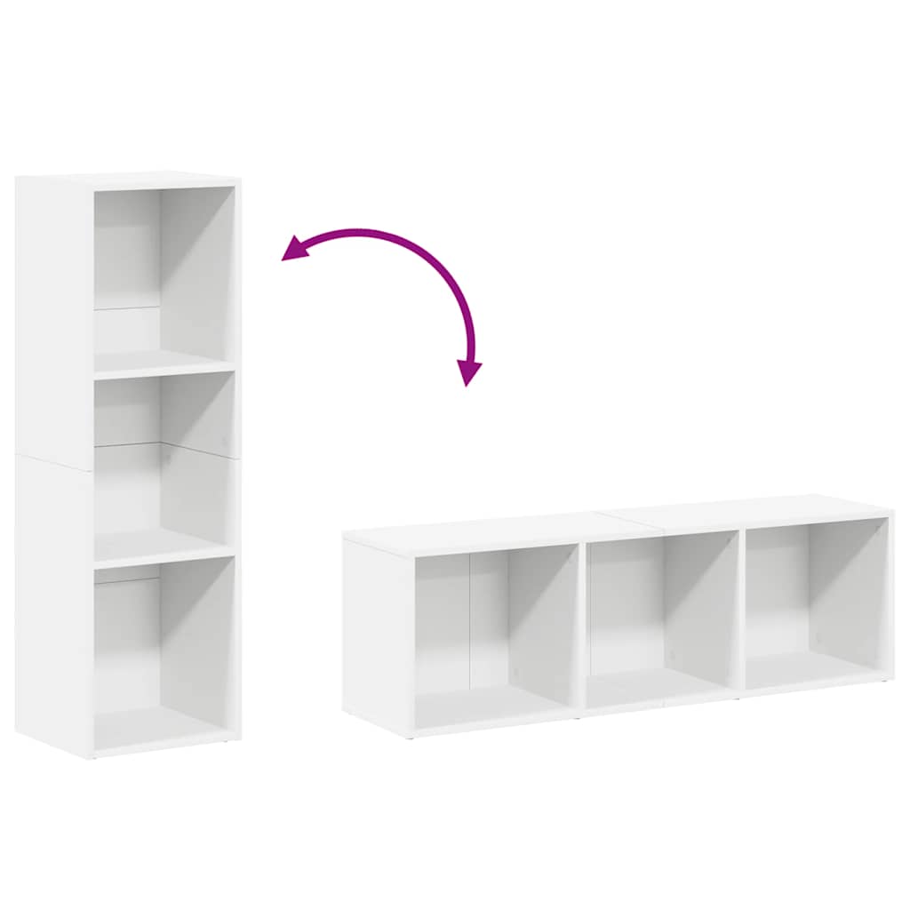 Βιβλιοθήκη/Έπιπλο Τηλεόρασης Λευκό 36x30x114 εκ. Επεξ. Ξύλο 7