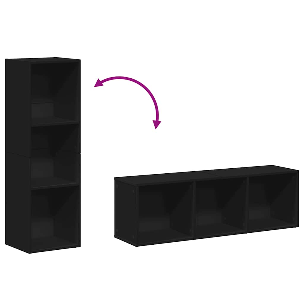 Βιβλιοθήκη/Έπιπλο Τηλεόρασης Μαύρο 36x30x114 εκ. Μοριοσανίδα 7