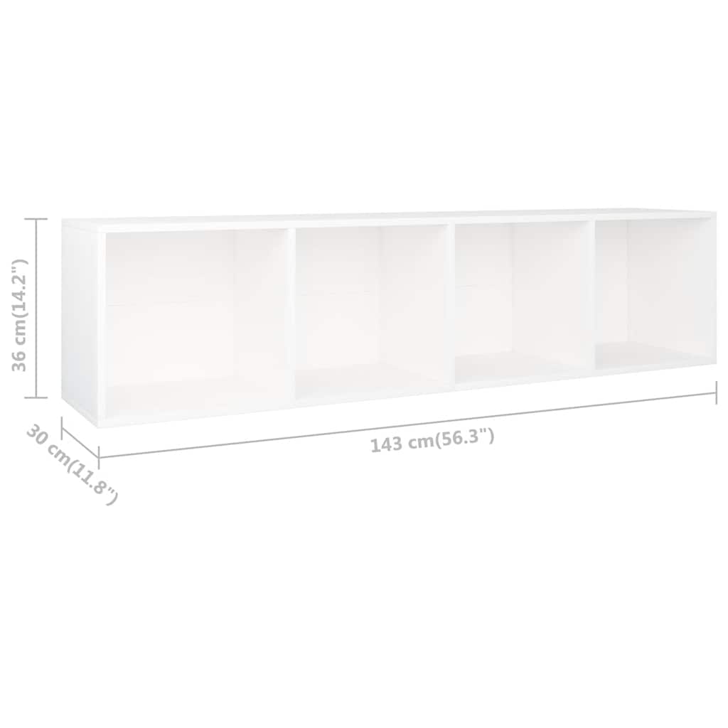 Βιβλιοθήκη/Έπιπλο Τηλεόρασης Λευκό 36x30x143 εκ. Επεξ. Ξύλο 12