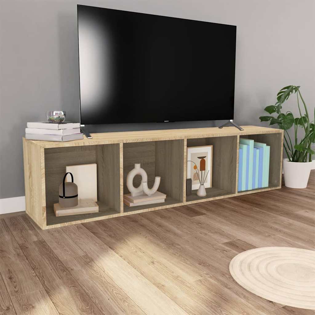 Βιβλιοθήκη/Έπιπλο TV Sonoma Δρυς 36x30x143 εκ. από Επεξ. Ξύλο 3
