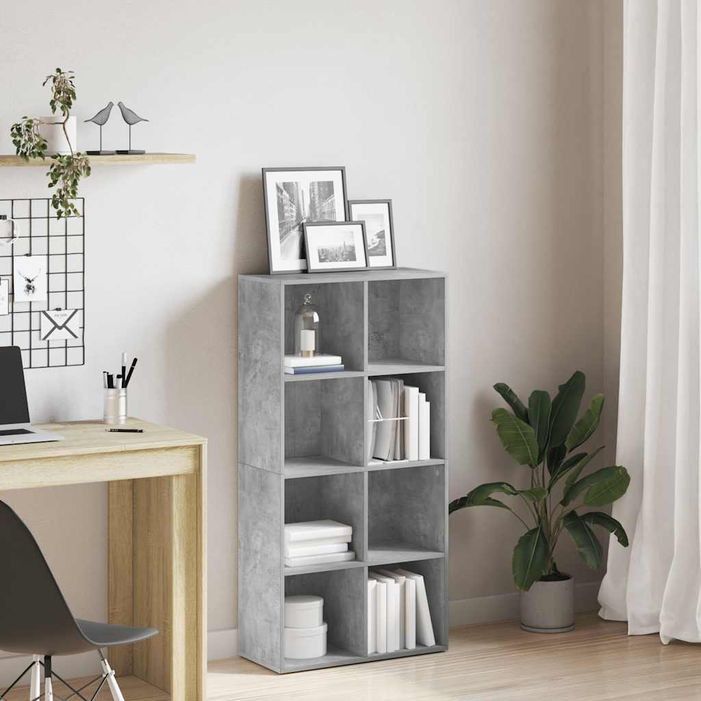 Ραφιέρα/Βιβλιοθήκη Γκρι Σκυροδέματος 66x30x130 εκ. Επεξ. Ξύλο 1