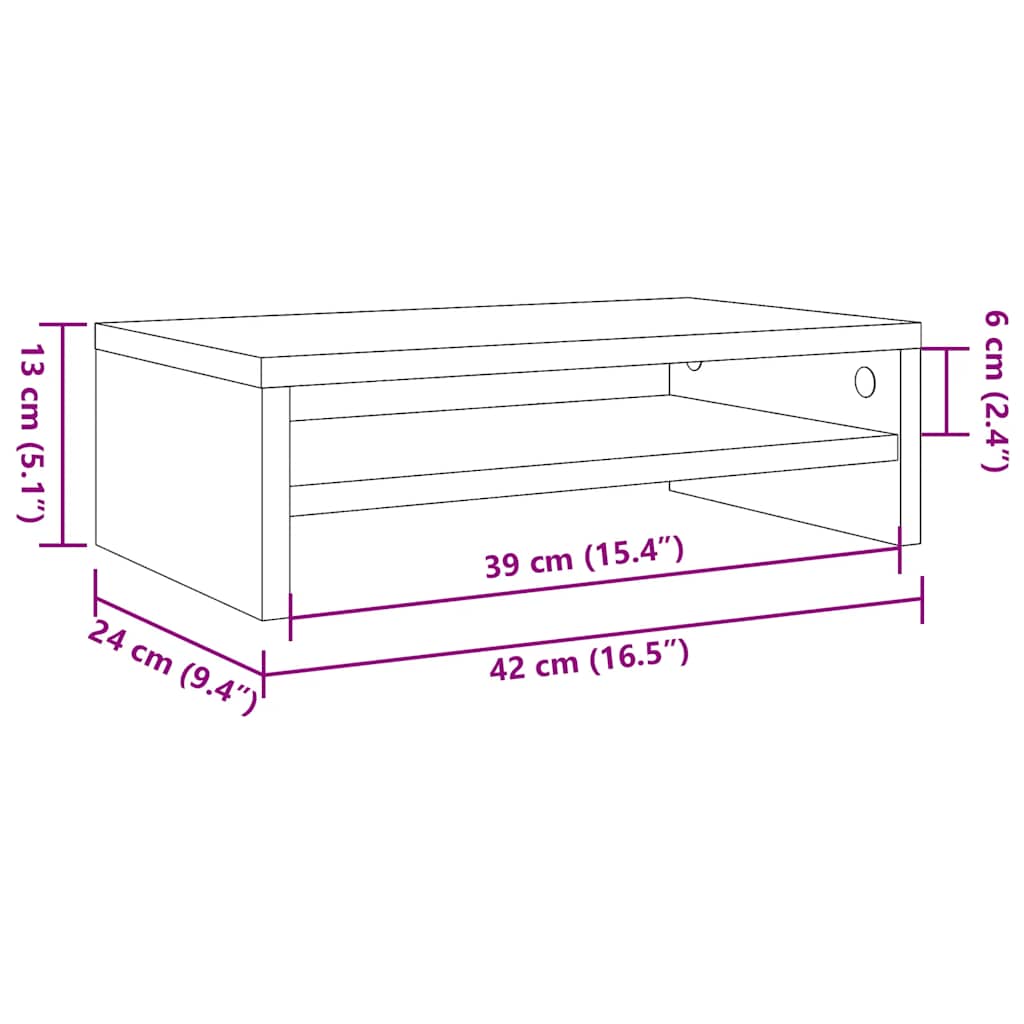 Βάση Οθόνης Μαύρη 42 x 24 x 13 εκ. από Επεξ. Ξύλο 6