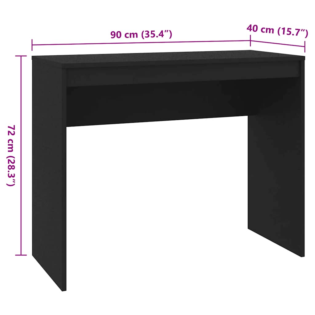 Γραφείο Μαύρο 90 x 40 x 72 εκ. από Επεξεργασμένο Ξύλο 6