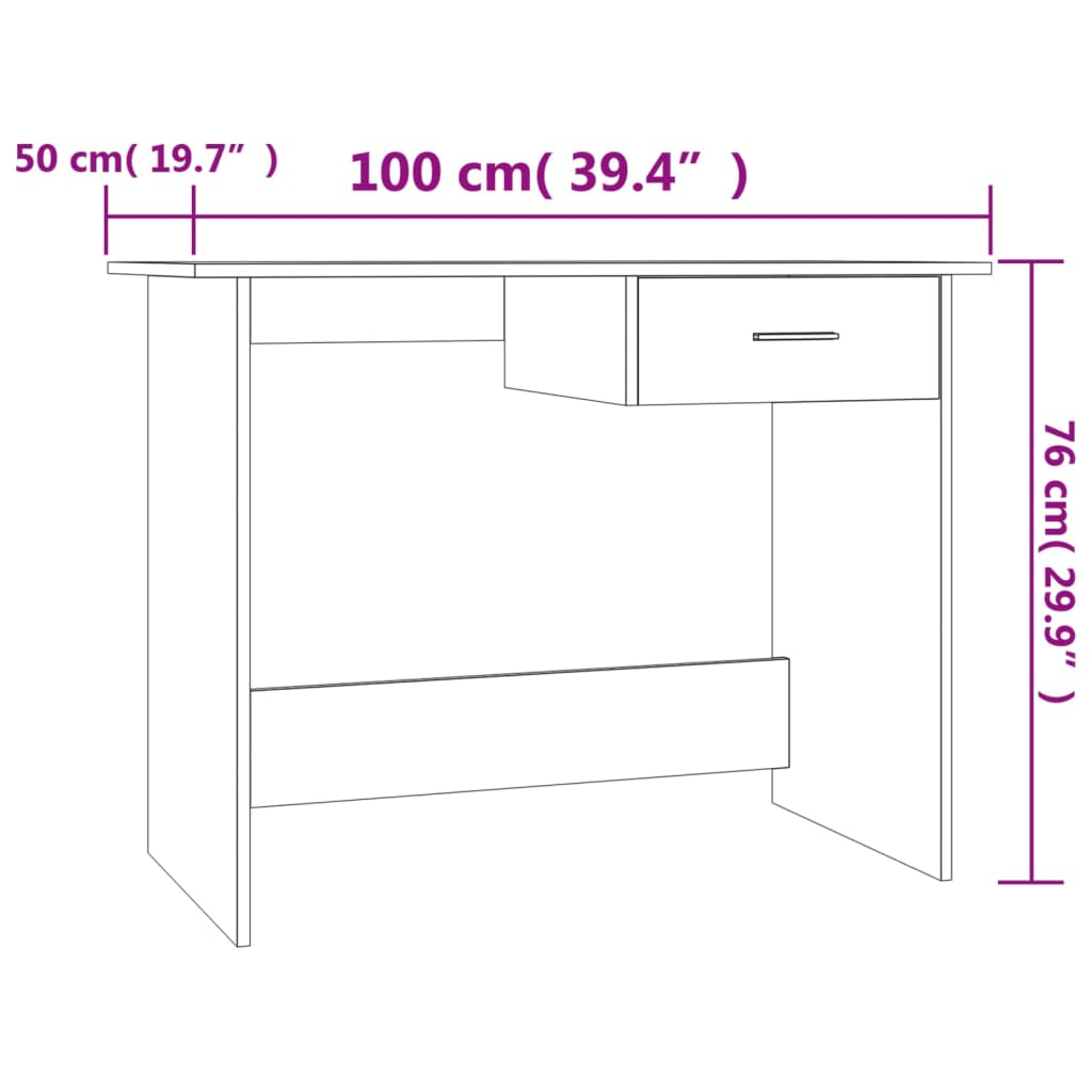 Γραφείο Γκρι Σκυροδέματος 100 x 50 x 76 εκ. από Επεξ. Ξύλο 7