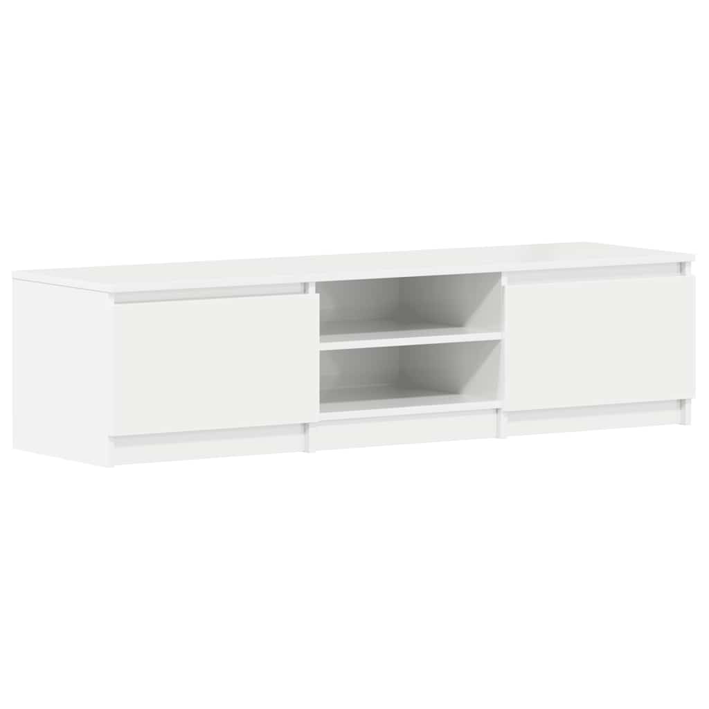 Έπιπλο Τηλεόρασης Γυαλιστερό Λευκό 140x40x35,5 εκ. Επεξ. Ξύλο 2