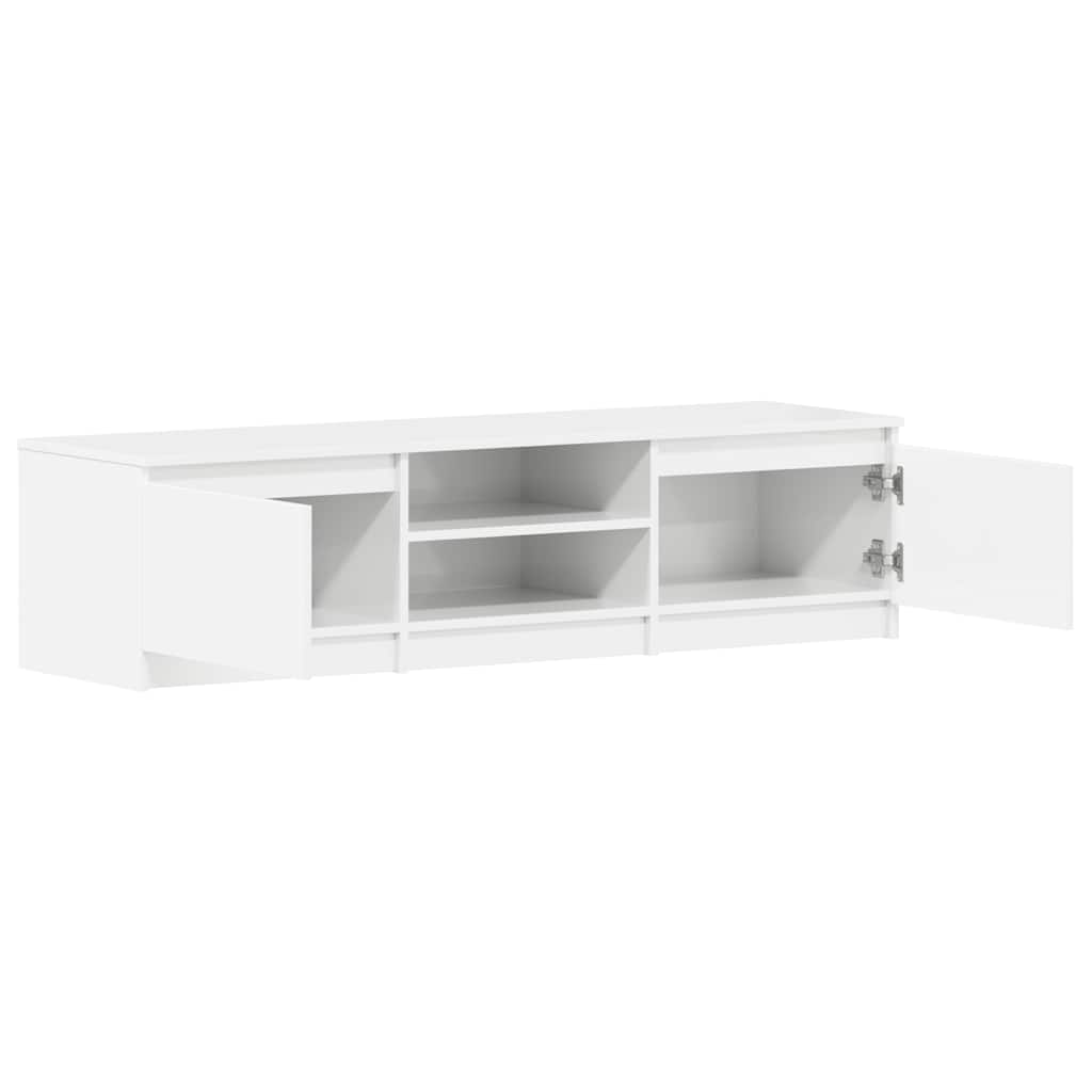Έπιπλο Τηλεόρασης Γυαλιστερό Λευκό 140x40x35,5 εκ. Επεξ. Ξύλο 5
