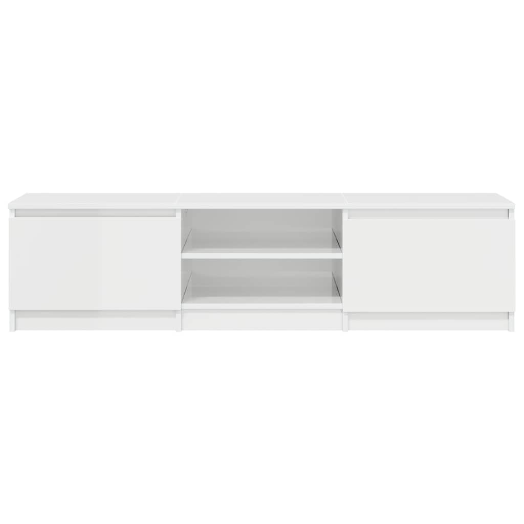 Έπιπλο Τηλεόρασης Γυαλιστερό Λευκό 140x40x35,5 εκ. Επεξ. Ξύλο 6