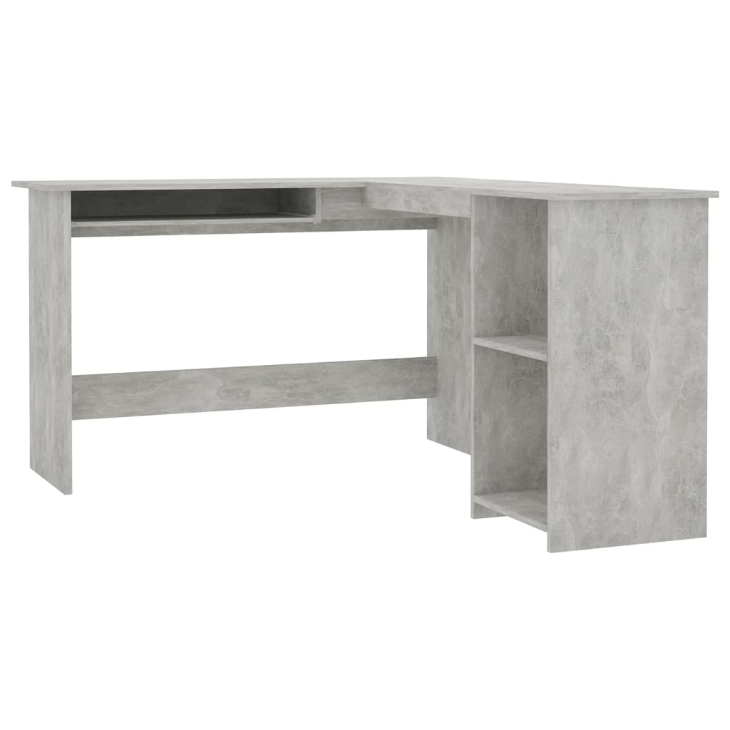 Γραφείο Γωνιακό Γκρι Σκυροδέματος 120x140x75 εκ. Επεξ. Ξύλο 2