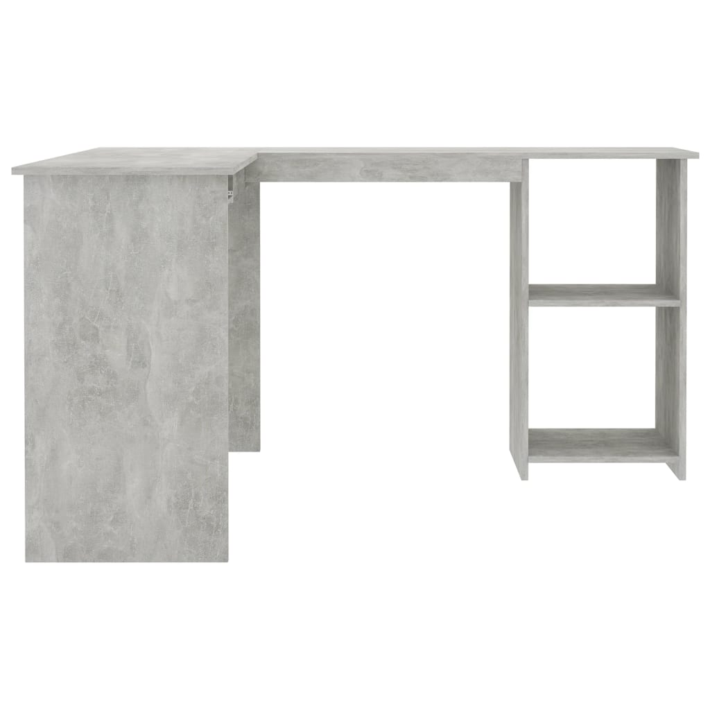 Γραφείο Γωνιακό Γκρι Σκυροδέματος 120x140x75 εκ. Επεξ. Ξύλο 5