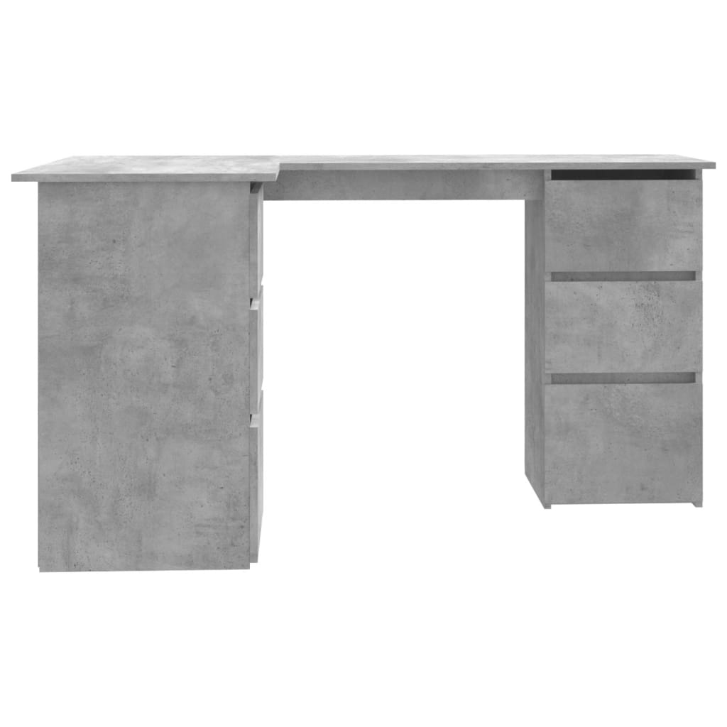 Γραφείο Γωνιακό Γκρι Σκυροδέματος 145x100x76 εκ. Επεξ. Ξύλο 5