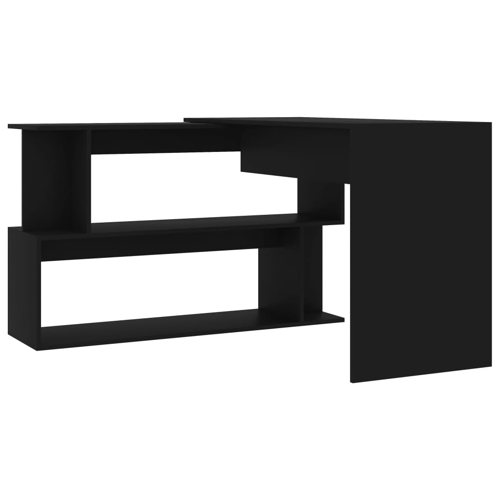 Γραφείο Γωνιακό Μαύρο 200 x 50 x 76 εκ. από Επεξ. Ξύλο 5