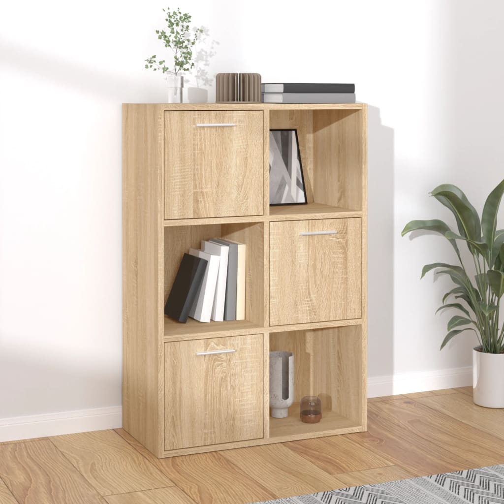 Ραφιέρα με Ντουλάπια Sonoma Δρυς 60 x 29,5 x 90 εκ. Επεξ. Ξύλο 1