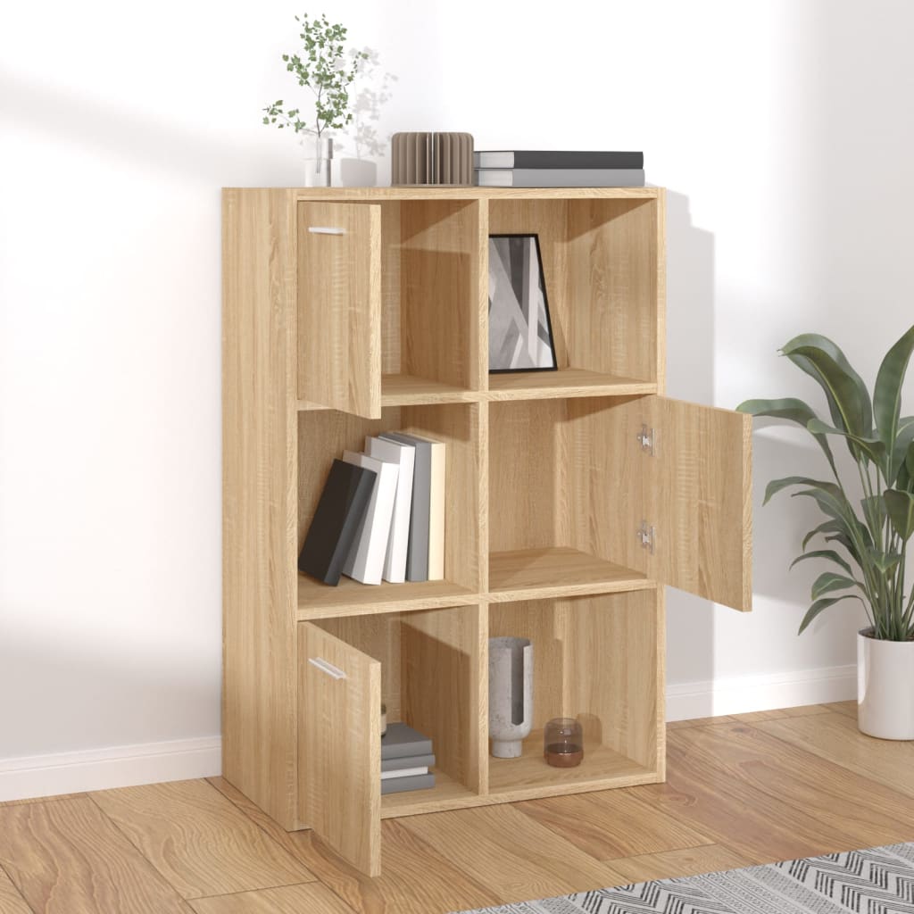 Ραφιέρα με Ντουλάπια Sonoma Δρυς 60 x 29,5 x 90 εκ. Επεξ. Ξύλο 3