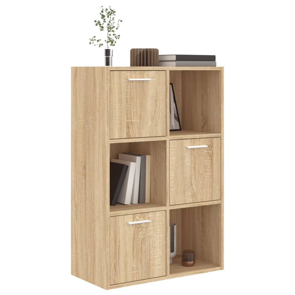 Ραφιέρα με Ντουλάπια Sonoma Δρυς 60 x 29,5 x 90 εκ. Επεξ. Ξύλο 4