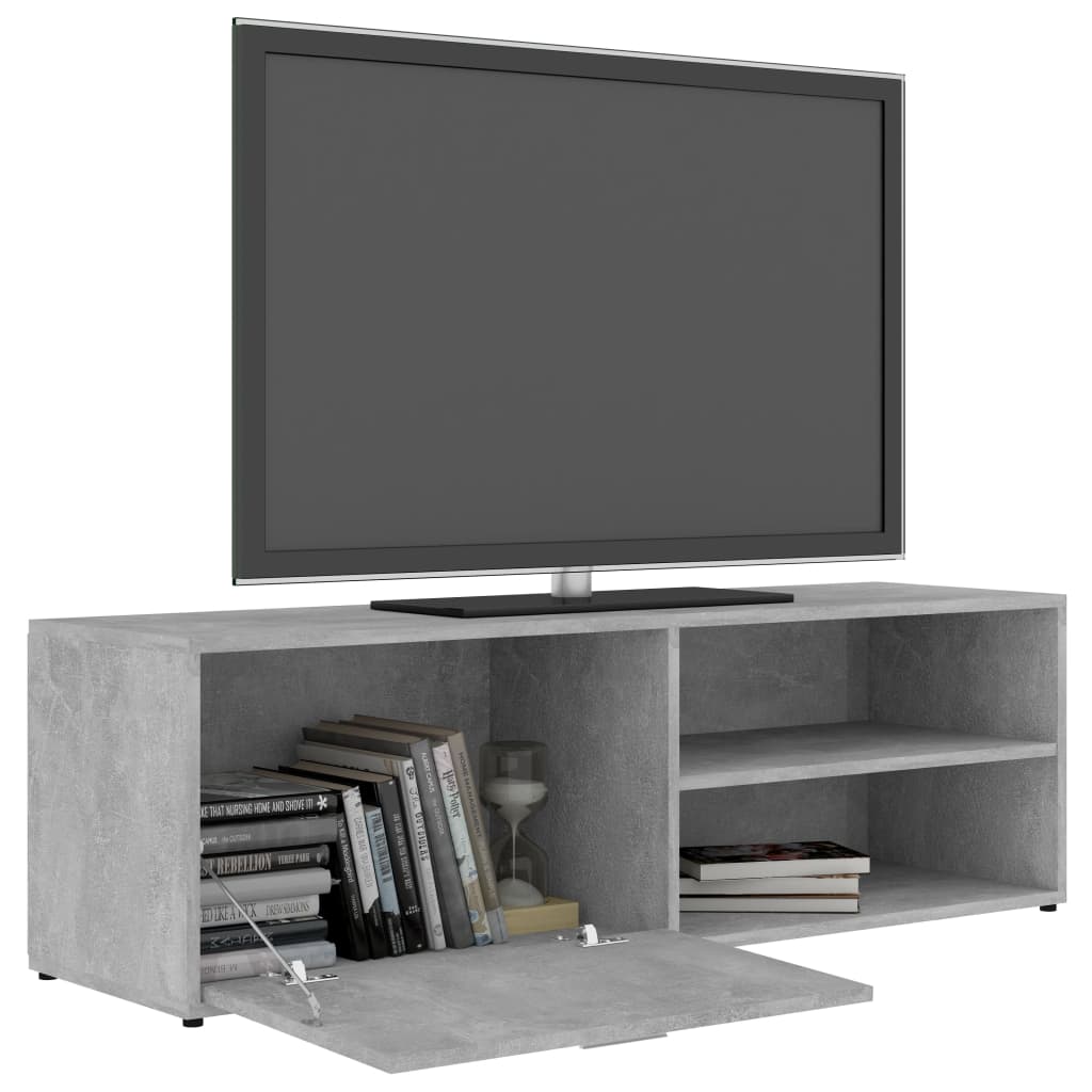 Έπιπλο Τηλεόρασης Γκρι Σκυροδέματος 120x34x37 εκ. Επεξ. Ξύλο 5