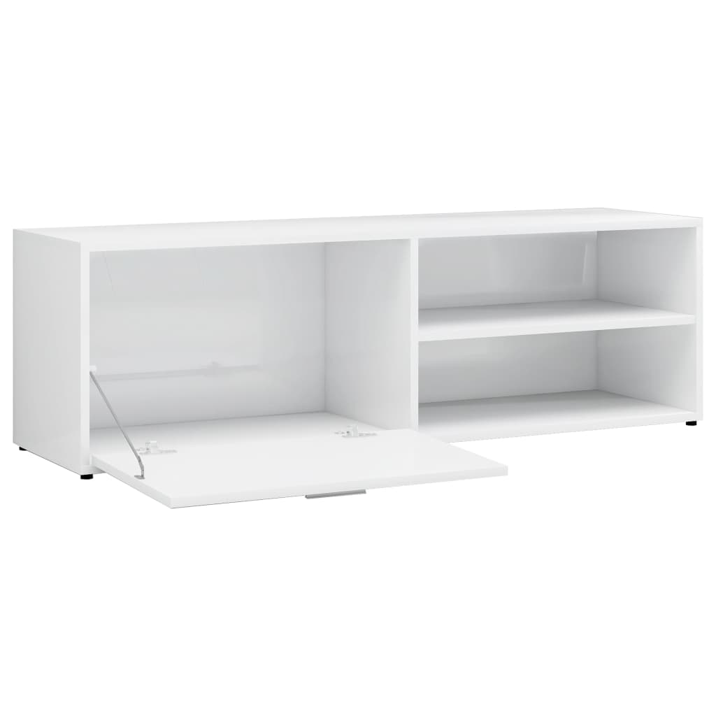 Έπιπλο Τηλεόρασης Γυαλιστερό Λευκό 120x34x37 εκ. Επεξ. Ξύλο 6