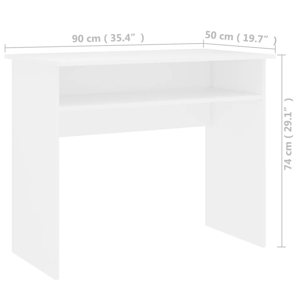 Γραφείο Λευκό 90 x 50 x 74 εκ. από Επεξ. Ξύλο 6