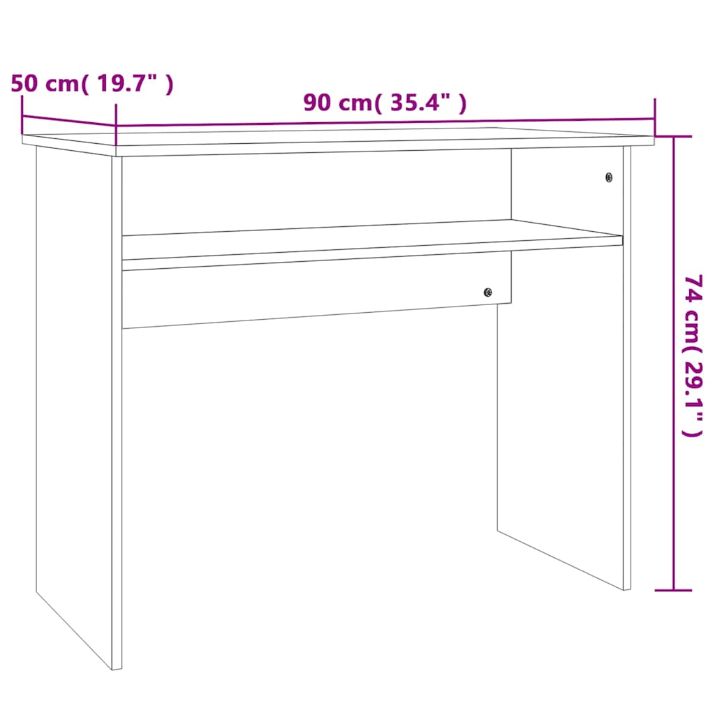 Γραφείο Χρώμα Sonoma Δρυς 90 x 50 x 74 εκ. από Επεξ. Ξύλο 7