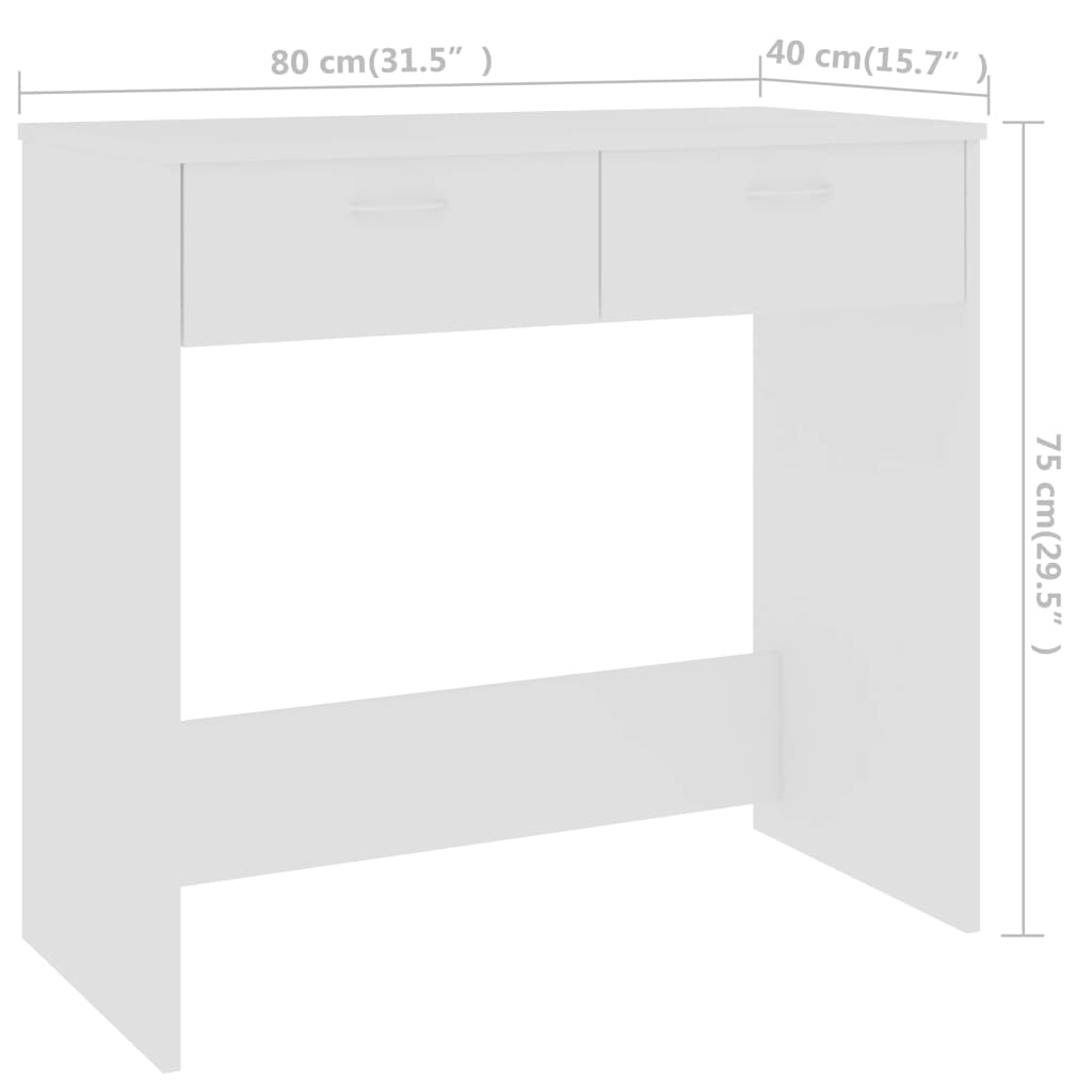 Γραφείο Λευκό 80 x 40 x 75 εκ. από Επεξ. Ξύλο 6