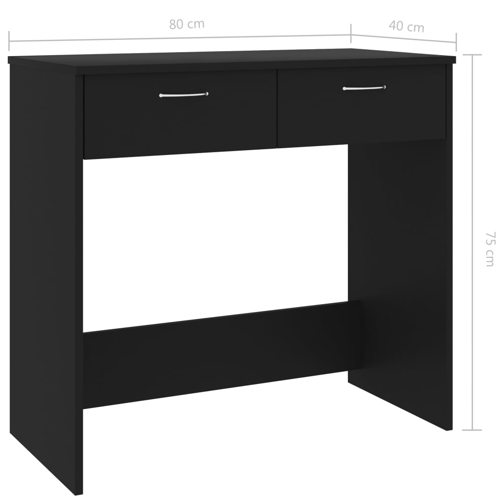 Γραφείο Μαύρο 80 x 40 x 75 εκ. από Επεξ. Ξύλο 6