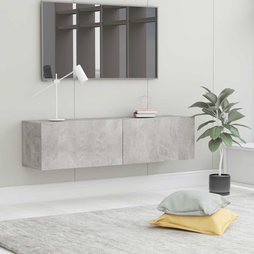 Έπιπλο Τηλεόρασης Γκρι Σκυροδέματος 120x30x30εκ. από Επεξ. Ξύλο 1