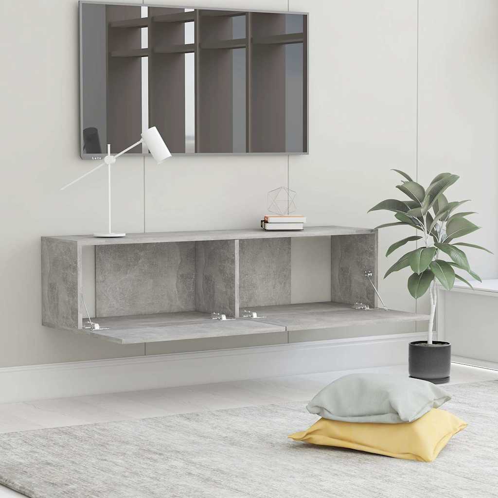 Έπιπλο Τηλεόρασης Γκρι Σκυροδέματος 120x30x30εκ. από Επεξ. Ξύλο 4