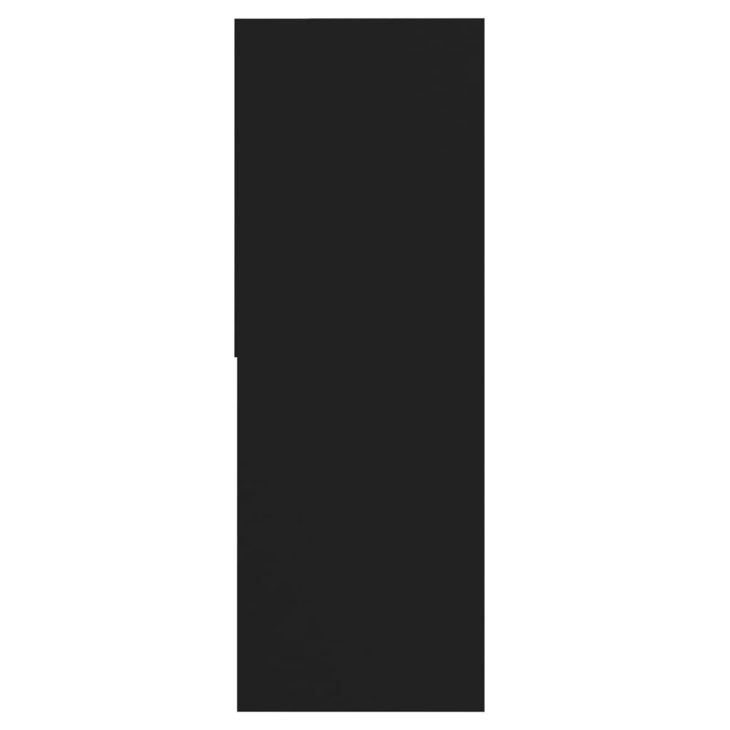 Βιβλιοθήκη Μαύρη 67 x 24 x 161 εκ. από Επεξ. Ξύλο 10