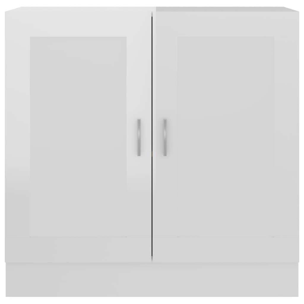 Βιβλιοθήκη Γυαλιστερό Λευκό 82,5 x 30,5 x 80 εκ. Επεξ. Ξύλο 6