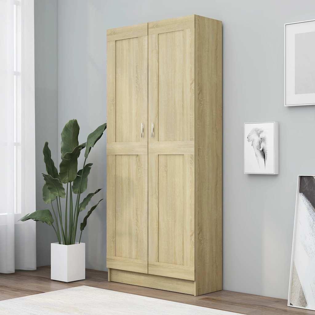 Βιβλιοθήκη Χρώμα Sonoma Δρυς 82,5x30,5x185,5 εκ. Επεξ. Ξύλο 1