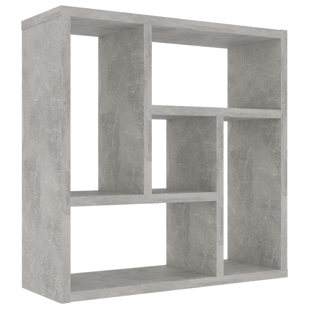 Ραφιέρα Τοίχου Γκρι Σκυροδέματος 45,1x16x45,1εκ. από Επεξ. Ξύλο 2