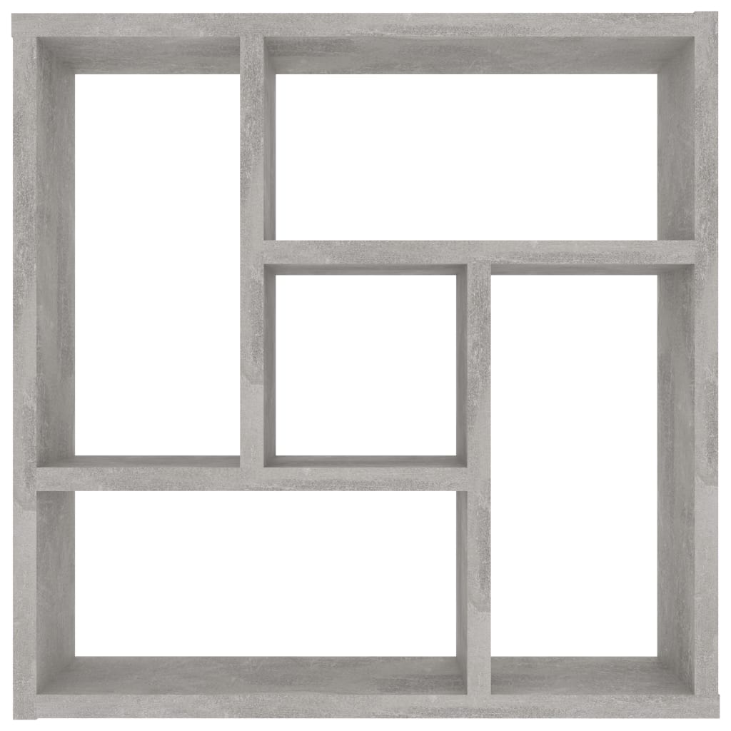 Ραφιέρα Τοίχου Γκρι Σκυροδέματος 45,1x16x45,1εκ. από Επεξ. Ξύλο 4
