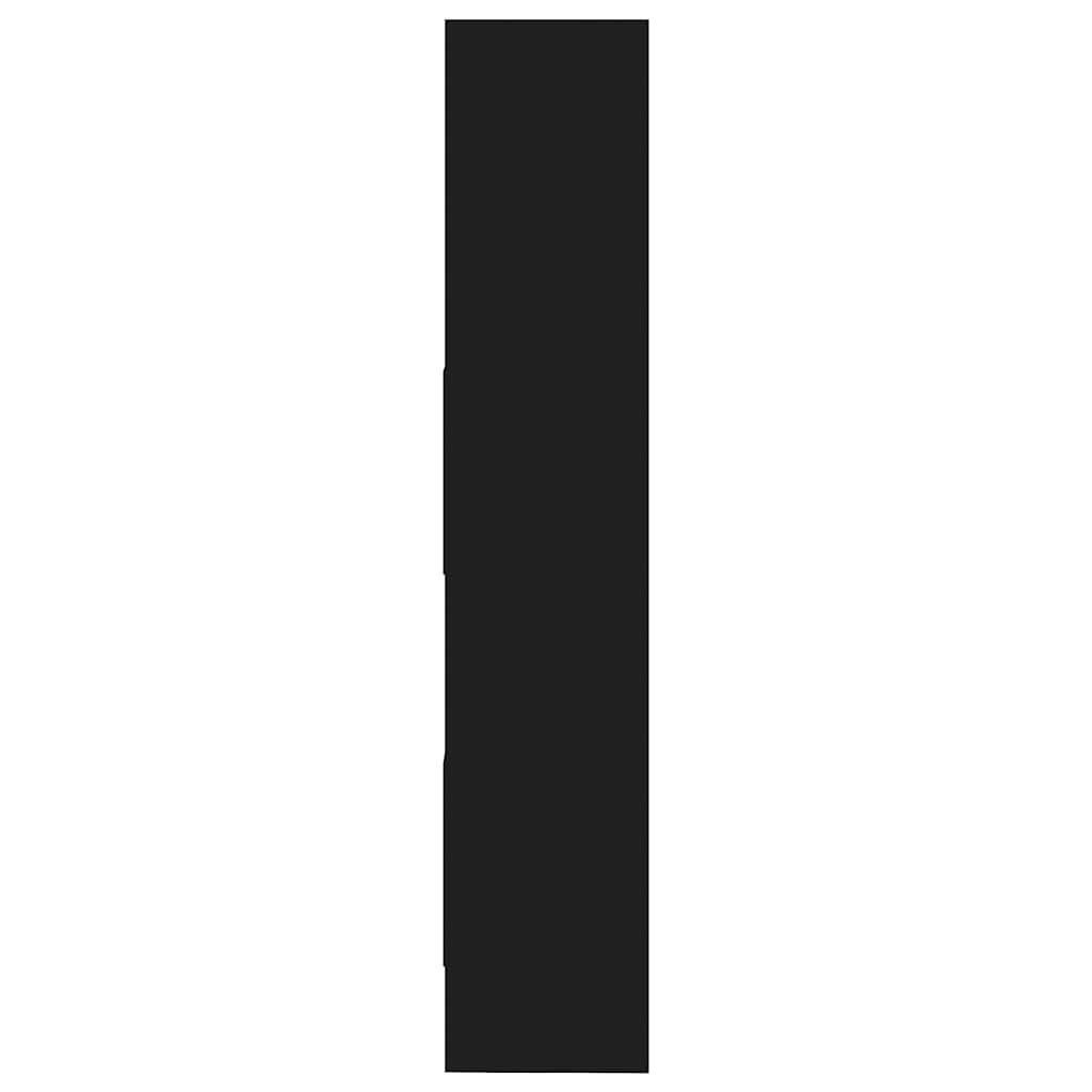 Βιβλιοθήκη Μαύρη 60 x 35 x 180 εκ. από Επεξ. Ξύλο 4