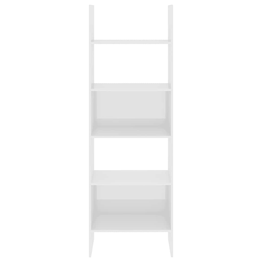 Βιβλιοθήκη Γυαλιστερό Λευκό 60 x 35 x 180 εκ. από Επεξ. Ξύλο 3