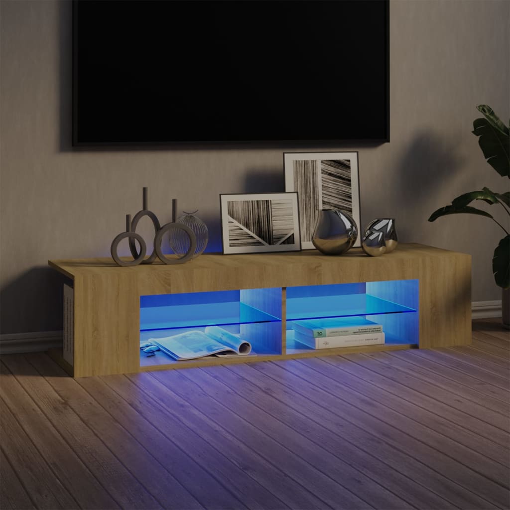 Έπιπλο Τηλεόρασης με LED Sonoma Δρυς 135x39x30 εκ. 1
