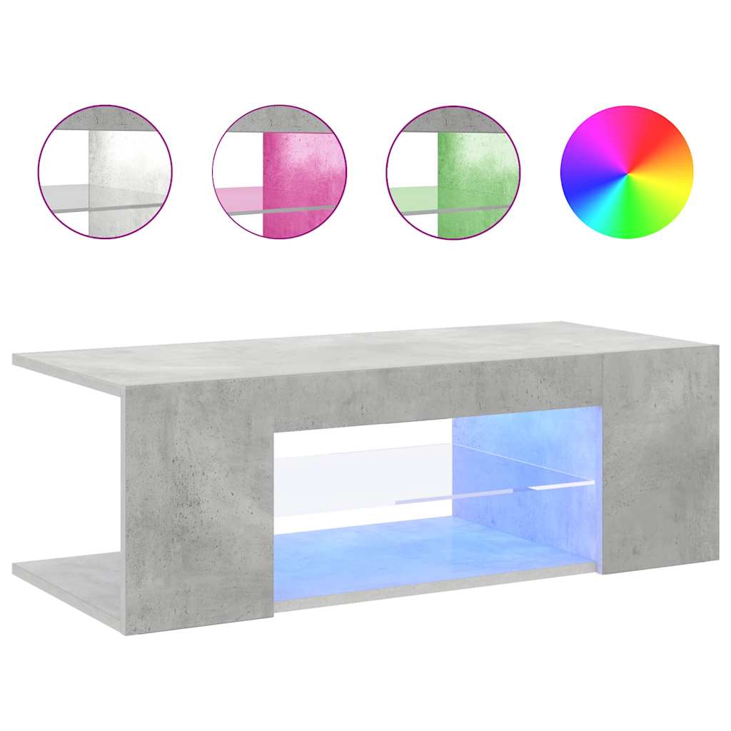 Έπιπλο Τηλεόρασης με LED Γκρι Σκυροδέματος 90x39x30 εκ. 8