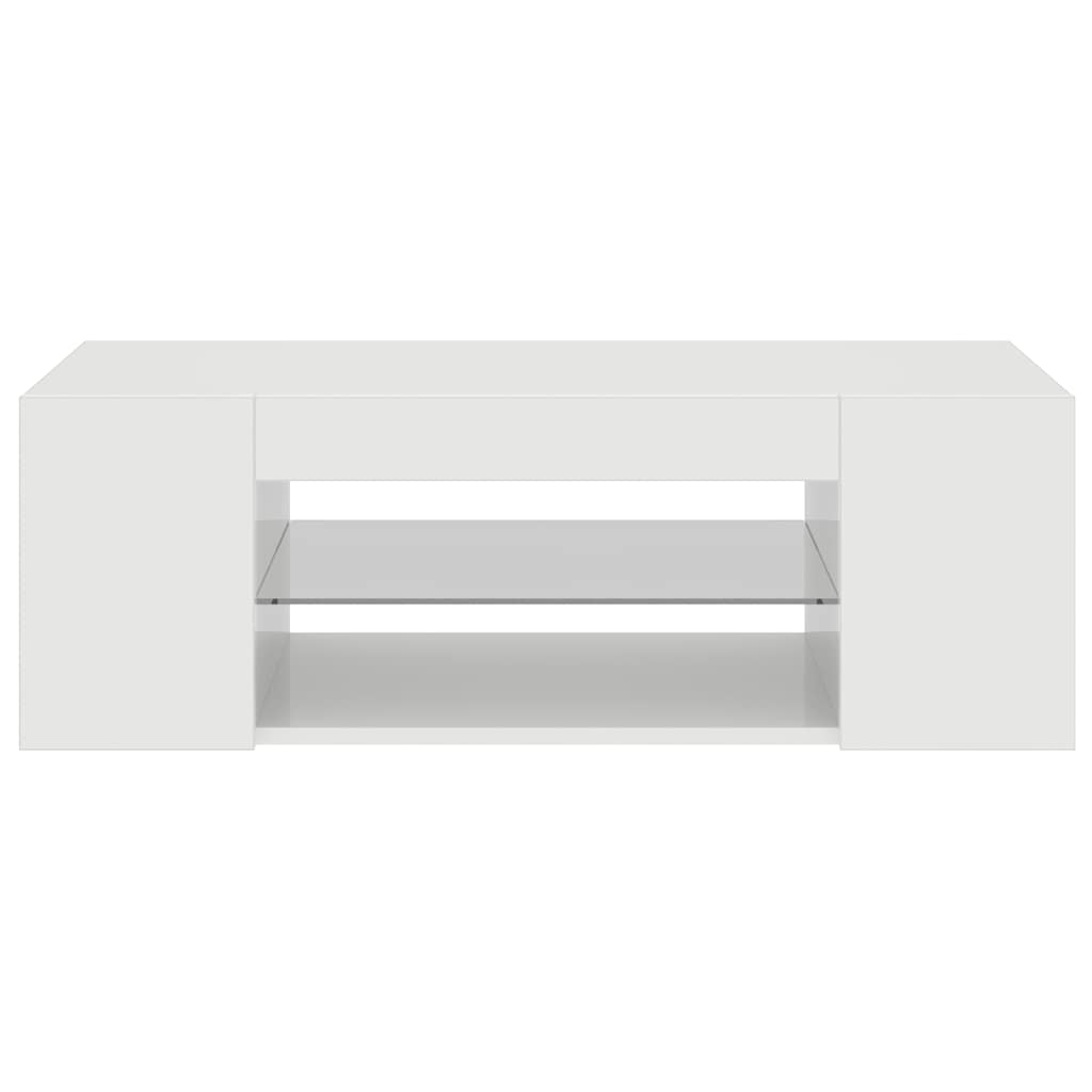 Έπιπλο Τηλεόρασης με LED Γυαλιστερό Λευκό 90x39x30 εκ. 5