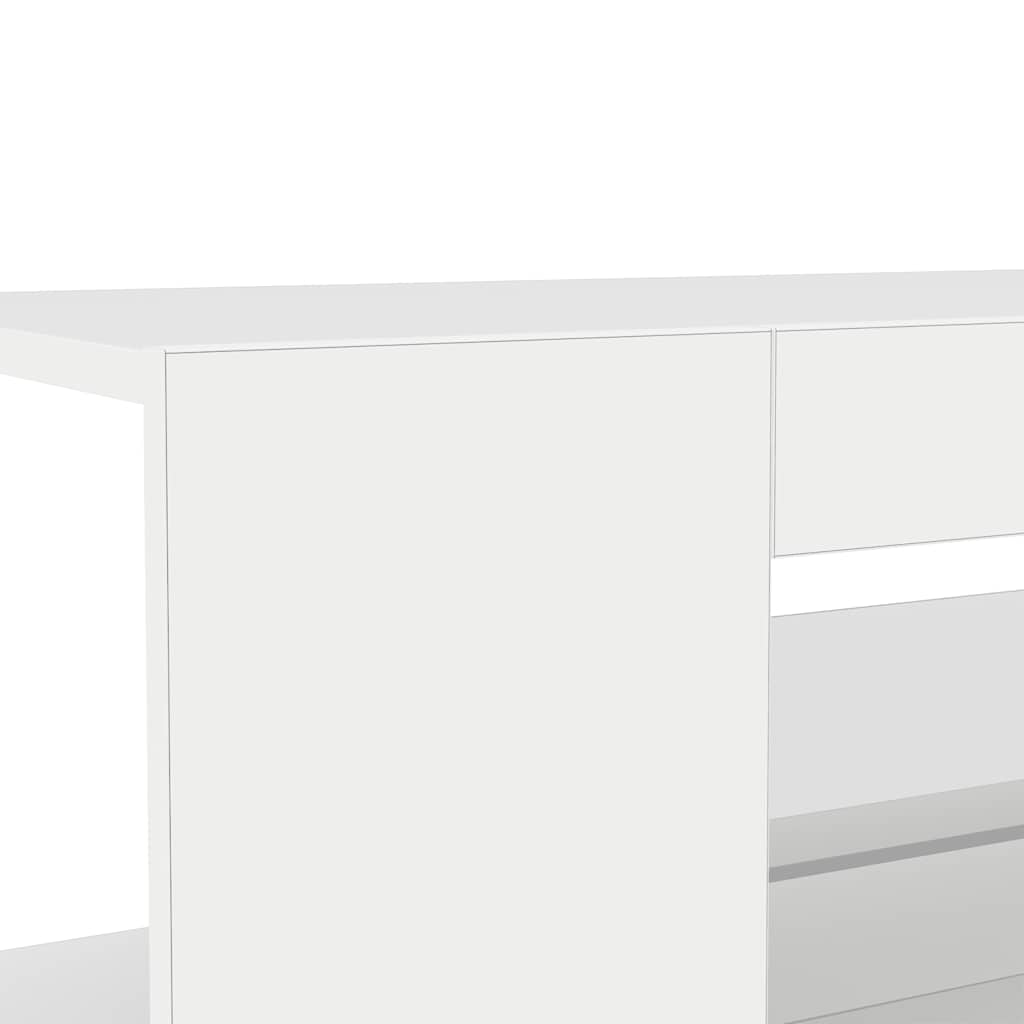 Έπιπλο Τηλεόρασης με LED Γυαλιστερό Λευκό 90x39x30 εκ. 9