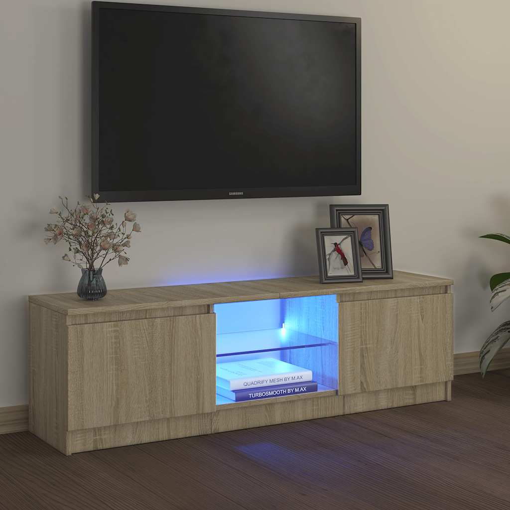 Έπιπλο Τηλεόρασης με LED Sonoma Δρυς 120 x 30 x 35,5 εκ. 1