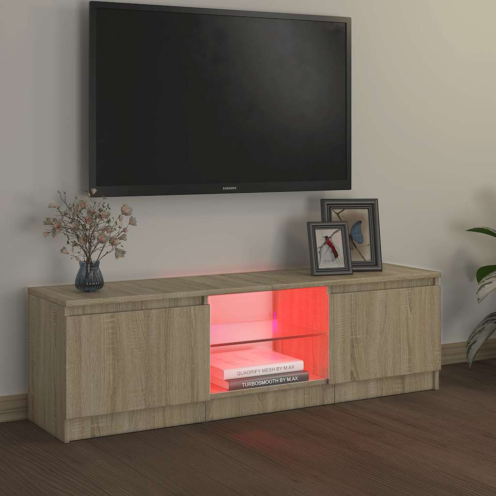Έπιπλο Τηλεόρασης με LED Sonoma Δρυς 120 x 30 x 35,5 εκ. 3