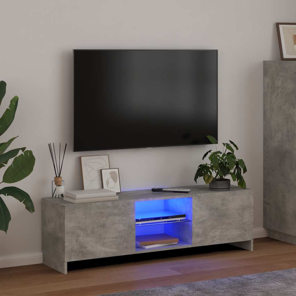 Έπιπλο Τηλεόρασης με LED Γκρι Σκυρδέματος 120 x 30 x 35,5 εκ. 1